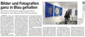 Artikel in der Kölnischen Rundschau zur Ausstellung Ulla Horký Blau - Bilder und Fotoarbeiten 15. 03.-31.08.2018